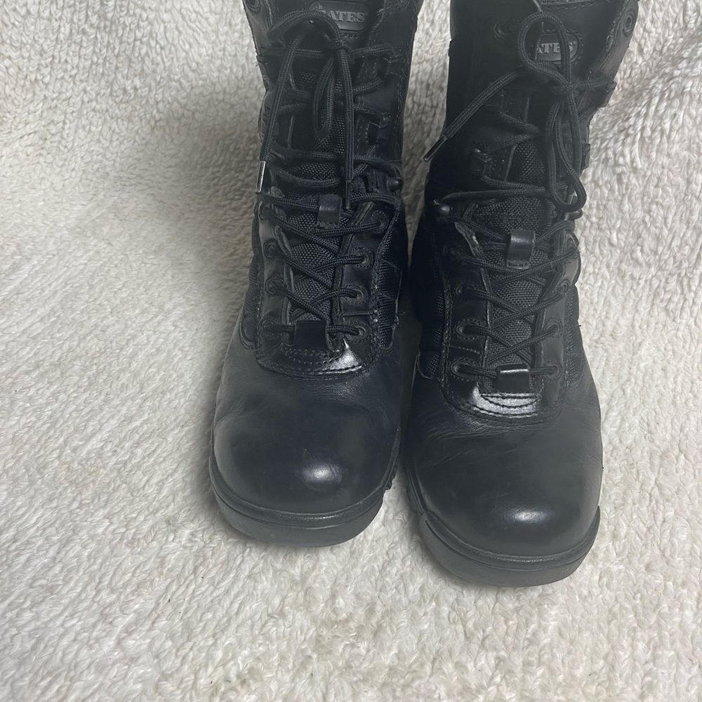 Bates leather Black and synthetic men’s Combat Boots rubber soles SZ9.5
